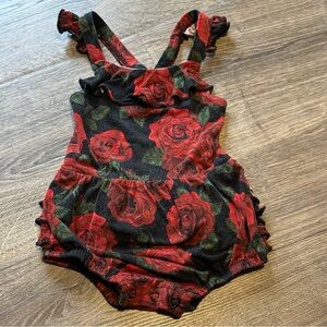 Bums & Roses Floral Bamboo Romper Baby Girl 6-9m